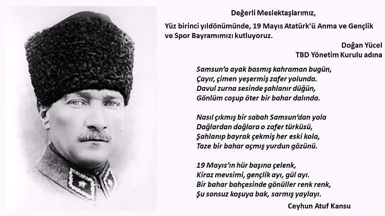 19 Mayıs Atatürk'ü Anma Ve Gençlik Ve Spor Bayramımız Kutlu Olsun