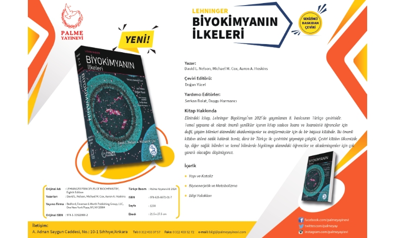 Lehnınger Biyokimyanın İlkeleri 8. Baskı Türkçeye Kazandırıldı!
