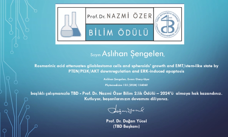 Prof. Dr. Nazmi Özer Bilim Ödülü-Aslıhan Şengelen