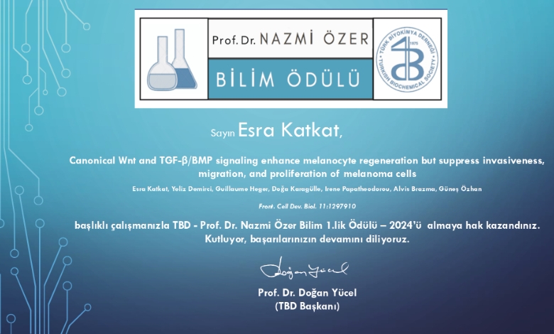 Prof. Dr. Nazmi Özer Bilim Ödülü-Esra Katkat